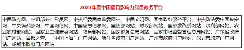 2023年中国优秀政务平台（数字政府）推荐及综合影响力评估结